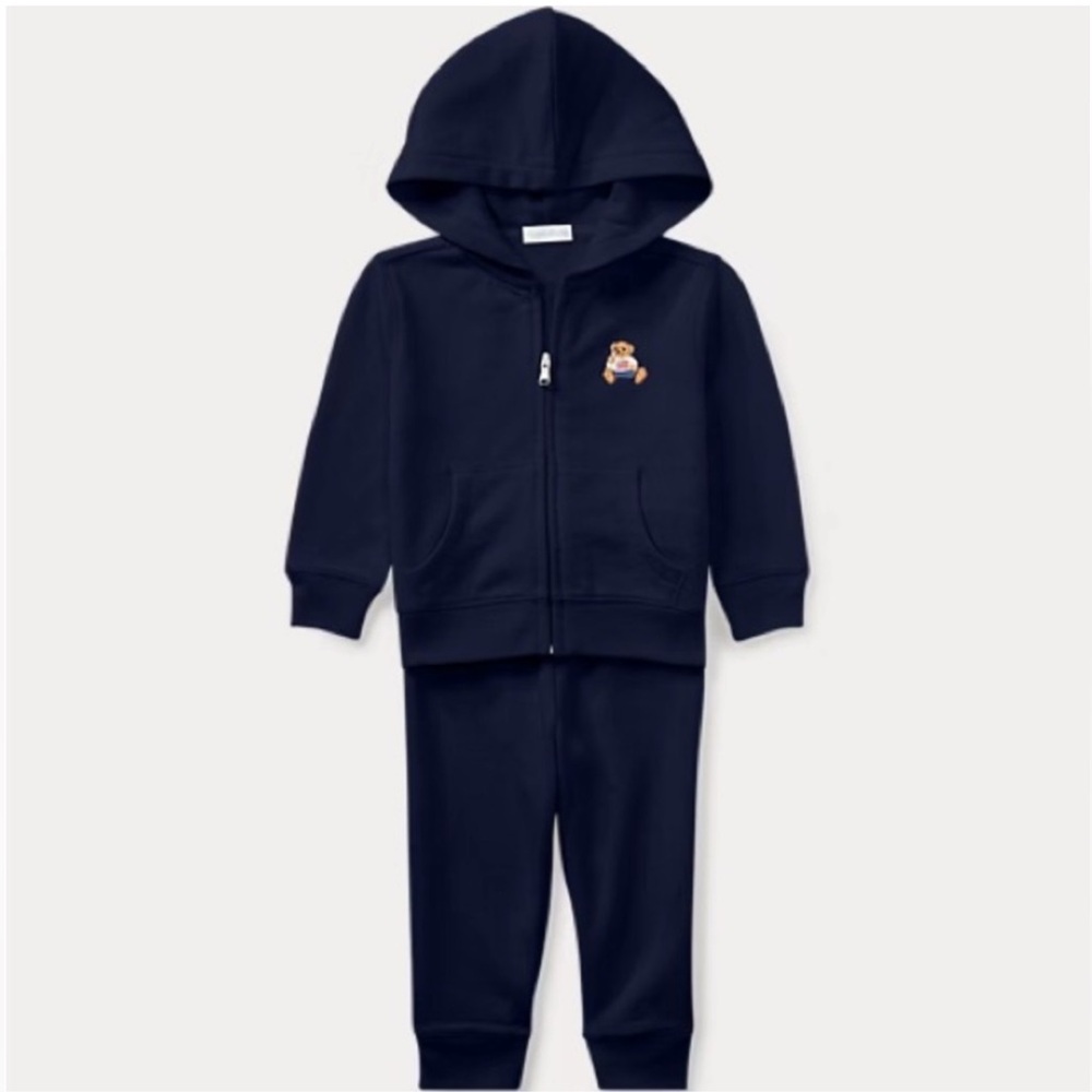 Polo Ralph Lauren Bear French Terry Hoodie & Pant Set 9 mo.